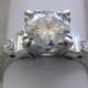 Vintage Engagement Ring Traditional Platinum Old European Cut Diamond Circa 1950