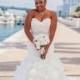 Stunning Mermaid Organza Plus Size Wedding Dresses Ruffles Pleated Beach Garden Bridal Dresses 2016 Custom Crystal Sash Wedding Gowns Online with $109.3/Piece on Hjklp88's Store 