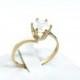 10K Yellow Gold - Rainbow Moonstone Ring - Gemstone Wedding Ring - Unique Engagement Ring