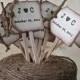 NEW Rustic Wedding Cupcake Toppers, Wedding Drink Stirrers