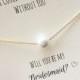 FREE SHIPPING, Pearl Necklace, gold, silver, will you be my bridesmaid, bridesmaid proposal, card, ask bridesmaid, bridesmaid necklace