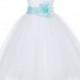 Short sleeves Ivory Flower Girl dress V-shaped neckline pageant wedding bridal recital children tulle bridesmaid toddler 2 4 6 8 10 12 