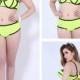 Yellow Green Colorful Pieces Print Plus Size Womens Bikini Suit Lidyy1605202040