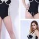 Black Print Plus Size One-Piece Womens Swimsuit Lidyy1605202035