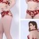 Red Print Plus Size Two-Piece Womens Bikini Swimsuit Lidyy1605202032