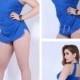 Blue One-Piece Plus Size Womens Swimsuit Lidyy1605202010