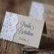 Handmade Rustic Tented Table Place Card Setting - Custom - Escort Card - Shabby Chic - Vintage Burlap & Lace - Gift Tag Or Label - Thank You