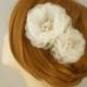 Freshwater Pearl Wedding Hair Piece, Wedding Headpiece, Bridal Hairpiece, Flower,  Ivory Bridal Headpiece, Pure Silk Bridal Hair Accessory