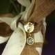Personalized Bouquet Charm - Wedding Bouquet - Gold Bouquet Charm - Custom Birthstone - Gift for Bride - Wedding - Bridal Gift