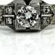 Antique Engagement Ring Art Deco Engagement Ring Old .58ctw Platinum European Cut Diamond Filigre Art Deco Diamond Wedding Ring!