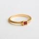Minimalist square ruby ring, ruby engagement gold ring, dainty women's 18k gold ring, simple design ring, stack ring for her, Berman Design