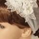 Lace flower headband, bridal headband, wedding accessories, wedding headband, Bridal headpiece, Race Fascinator, flower girl, W