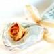 Everlasting Sculpted Fabric Rose Stem in Creamy Yellow for Bridal Bouquet, Mother's Day