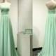Long Mint Green Chiffon Bridesmaid Dress Wedding Party Dress Sweetheart Simple Elegant Formal Prom Dress Evening Gown for Weddings