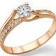 Twist Diamond Engagement Ring, 14K Rose Gold Ring, 0.8 TCW Diamond Ring Band, Rose Gold Engagement Ring, Art Deco Ring