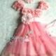 Baby Girls' dress, Bubblegum Pink Chiffon Lace Dress set, baby girls clothing,1st Birthday dress, Flower girls dress, Girls Princess Dress