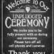 PRINTABLE Chalkboard Wedding Sign - Welcome To Our Unplugged Ceremony - Instant Download Digital File - DIY - Rustic Heart Collection