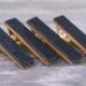 Personalized Groomsmen tie clip set crafted from a Whiskey Barrel