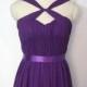 Purple Bridesmaid Dress Short/Floor Length Chiffon Sweetheart Bridesmaid Dress-Custom Dress