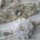 Wedding Garter Set, Bridal Garter Set, Vintage Wedding, Lace Garter, Crystal Garter Set, Pearl Garter-Style 200