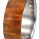 Wood Ring - Lignum Vitae Wood Overlay on Titanium Band - Wedding band, Ring Armor Included