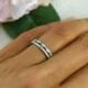 Art Deco Wedding Band and Half Eternity Band, Delicate Bridal Rings, 1.5mm Engagement Ring, Man Made Diamond Simulants, Sterling Silver