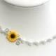 Sunflower Necklace, Bridesmaid Jewelry Set,,For Her,Jewelry,Wedding White pearl,Yellow Sunflower,Bridesmaid Jewelry,Bridesmaid Necklace
