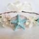 Sea Siren Mermaid Crown- Beach Wedding Wreath- Hair Accessory-Sea Star Mermaid Crown