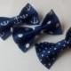Bow ties for boyfriend Three navy men's bowties Nautical tie with anchors Navy blue polka dots neckties Graduation ties Gifts for coworkers