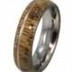 Titanium Ring with Mango Wood, Rose Gold Wooden Wedding Band, Ring Armor Included