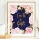 Navy + Blush + Gold Cards and Gifts Sign 