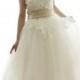Custom made Retro Design Tea Length Flower Lace Wedding Dress with Champagne Sash AM198328978