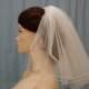 Wedding Bridal Veil 2 Tier Madonna Flyaway veil Shoulder Length Full Gathered style 18 inches long