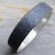 Rugged Stone Texture Wedding Band for Men or Women - Distressed Silver Stone Ring -  5mm Flat Band in Blackened or Matte Sterling Silver