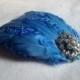 New handmade 1920s inspired blue feather fascinator