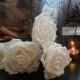 12 pcs White Paper Roses, Dozen White Crepe Roses, Table arrangement, Gift for her, party decor, paper flowers