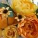 1 yellow shade peonies centerpiece - paper flowers -wedding centerpiece - peonies centerpieces- bridal bouquet- crepe paper peonies
