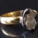 Yellow Diamond Slice Ring, Raw Diamond Engagement Ring, Wedding Band, Sterling Silver Ring, Uncut Diamond Ring, Statement Ring