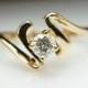 SALE - Vintage .26ct Diamond Solitaire 18k Yellow Gold Engagement Ring - Size 6.5