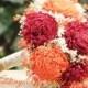 Fall Bouquets, Burgundy Bouquet. Burgundy Orange, Burlap Lace, Sola Bouquet, Alternative Bouquet,Rustic Shabby Chic ,Bride, Keepsake Bouquet