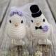 No 2 - Crochet bird wedding cake topper - Crochet bride and groom birds - Wedding cake topper - Love birds