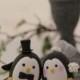 Penguins wedding cake topper (K452)