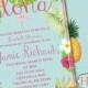 Luau Invitation-Aloha Luau Bridal Shower-Hawaii Invitation-Tropical Invitation-Pineapple-Flamingo- Wedding-  Printable 5x7  Invitation