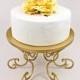 Gold Cake Stand, Wedding Cake Stand Gold Swirl Pedestal. Cupcake Stand Display. Cake Plate. Cake Table Decor. Gold Wedding Decor. Dessert