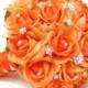 Real Touch Roses Bridal Bouquet with Rhinestones Pearls - Customize and Choose Your Color of Real Touch Roses