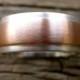 Finger Print Wedding Band in Sterling Silver with Center Strip in 14K Rose Gold with Matte Finish and Custom Text Engraving Size 8