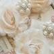 Wedding Garter, Bridal Garter Set, Vintage Garter, Shabby Chic Wedding Garter set - Beige Lace, Cream and Ivory Flower Garter Set
