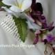 SILK FLOWER HAIR Comb, Hawaiian Orchids & Plumeria, Bridal, Pearls, Tropical, Beach Wedding, Custom Bridal, Headpiece, Bridesmaid, Hair Clip
