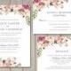 Floral Wedding Invitation, RSVP, Details Card (Printable) by Vintage Sweet