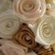 Sale! Special Offer price!  - 40% off Handmade bridal bouquet of satin roses and faux pearls in cream, champagne and gold